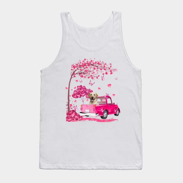 Valentine's Day Love Pickup Truck Yellow Labrador Tank Top by TATTOO project